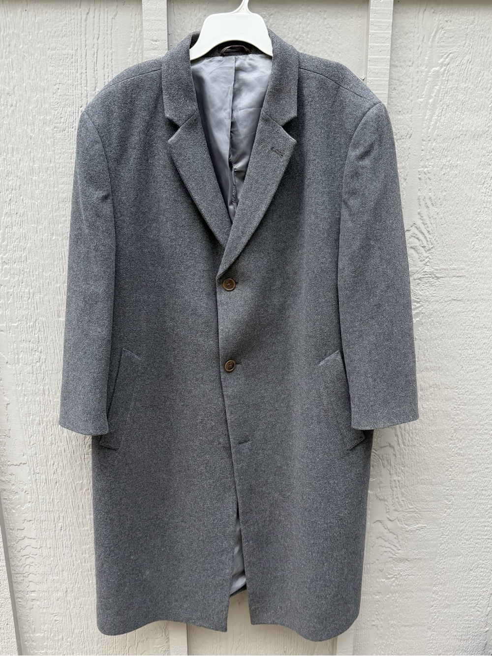 (Altered) Lauren Ralph Lauren Men’s 50R Gray Wool Blend Single-Breasted Overcoat